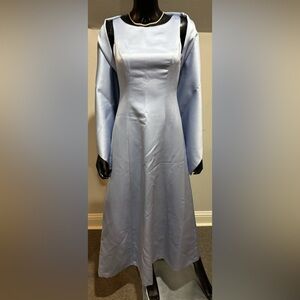 Alex Evenings blue dress & wrap wedding bridesmaid MOB 4 petite